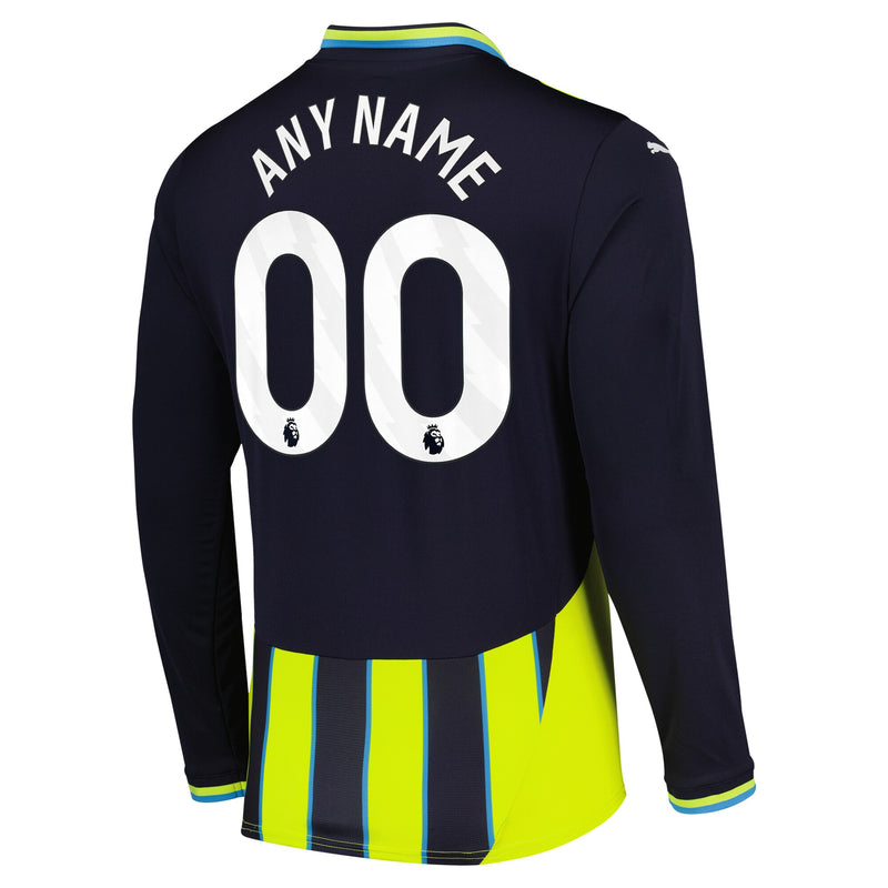 Manchester City Puma 2024/25 Away Long Sleeve Customized Jersey - Navy