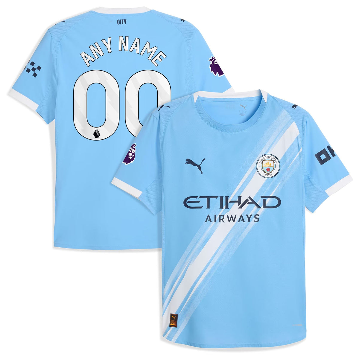 Manchester City  Home Custom Jersey   Sky Blue 2025–26 Premium Fan Edition Soccer Jersey - Blue