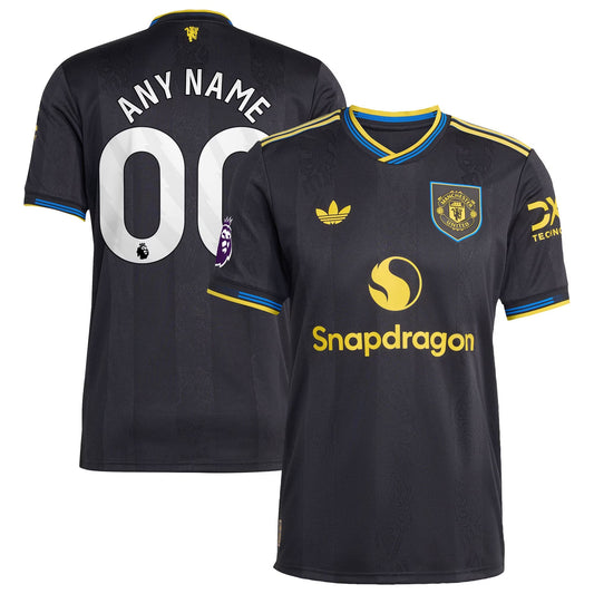 Manchester United adidas 2025/26 Third Custom Jersey - Black