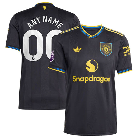Manchester United  Third Custom Jersey   Black 2025–26 Premium Fan Edition Soccer Jersey - Black