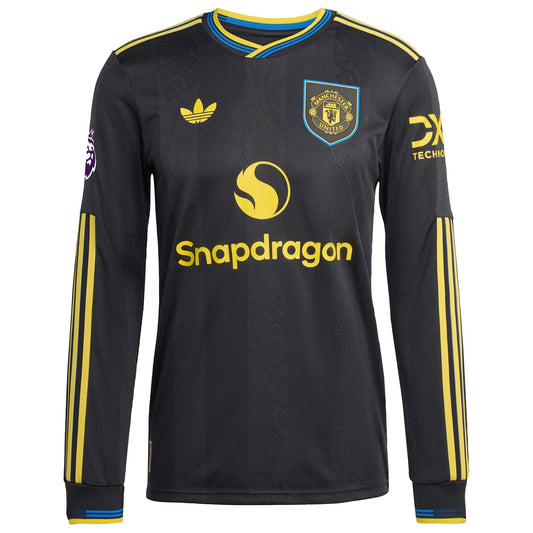Cristiano Ronaldo Manchester United adidas 2025/26 Third Long Sleeve Player Jersey - Black