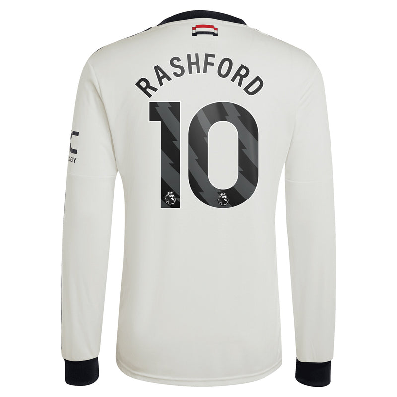 Marcus Rashford Manchester United adidas 2024/25 Third Long Sleeve Jersey - Cream