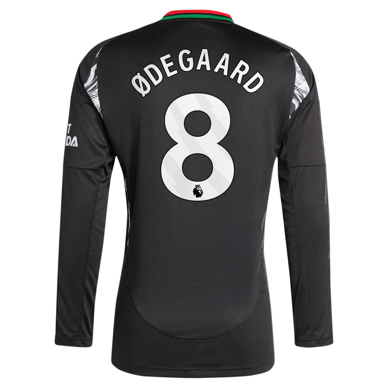 Martin Odegaard Arsenal adidas 2024/2025 Away Long Sleeve Player Jersey - Black