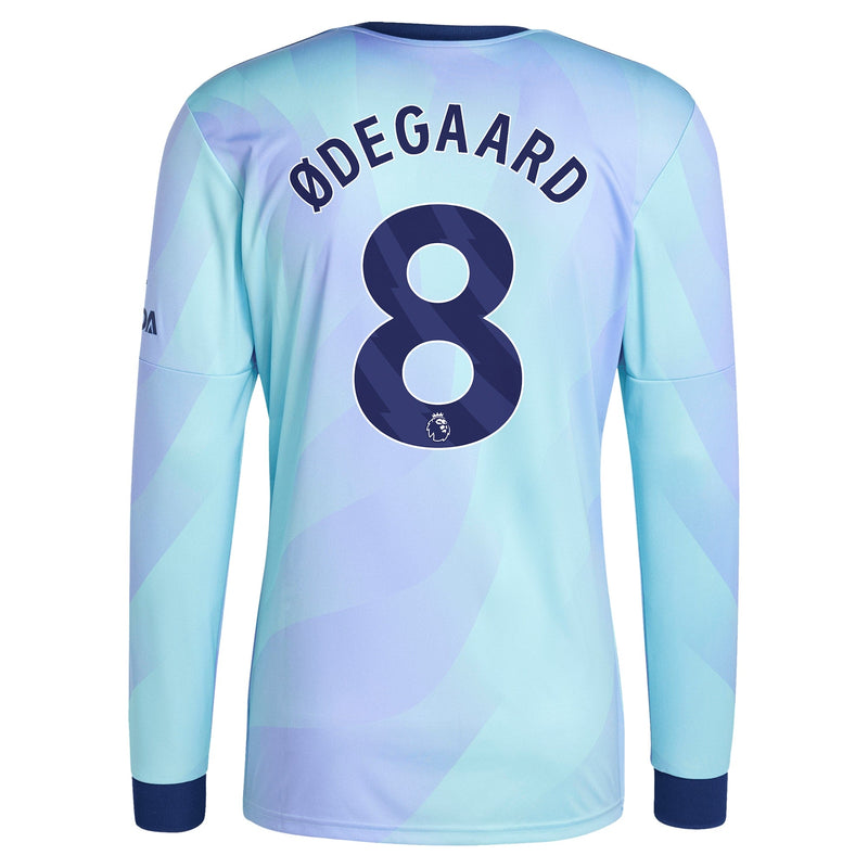 Martin Odegaard Arsenal adidas Shirt 2024/2025 Third Long Sleeve Player Jersey - Aqua