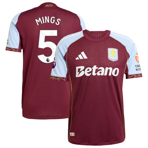 Men's Tyrone Mings Aston Villa 2025/26 Home Authentic Jersey – Claret