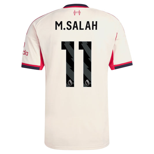 Mohamed Salah Liverpool  Away Player Jersey   White 2025–26 Premium Fan Edition Soccer Jersey - White