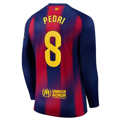 Nike Pedri Barcelona 2025/26 Home Long Sleeve Jersey - Navy