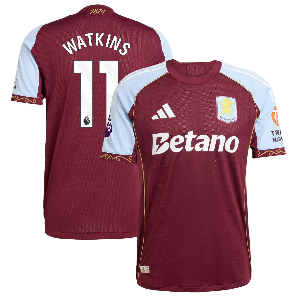 Ollie Watkins Aston Villa  Home Jersey   Claret 2025–26 Premium Fan Edition Soccer Jersey