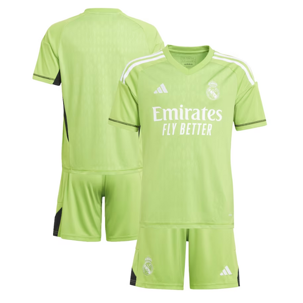 Real Madrid Home Goalkeeper kit Adidas 2023-24 Kids Custom Jersey - Green