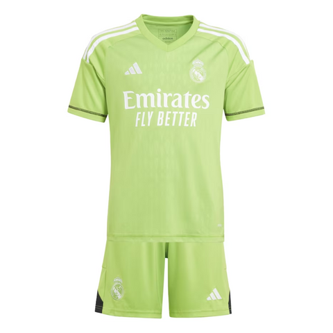 Real Madrid Home Goalkeeper kit Adidas 2023-24 Kids Custom Jersey - Green