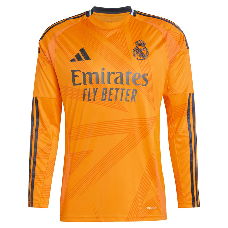 Real Madrid adidas 2024/25 Away Shirt  Long Sleeve Jersey - Orange