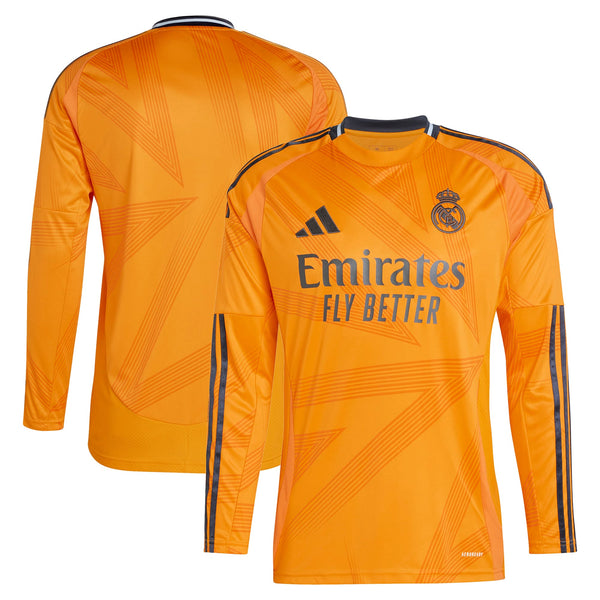 Real Madrid adidas 2024/25 Away Shirt  Long Sleeve Jersey - Orange