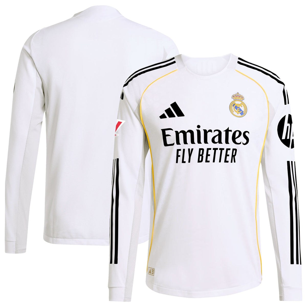 Real Madrid  Home Long Sleeve Jersey   White 2025–26 Premium Fan Edition Soccer Jersey - White