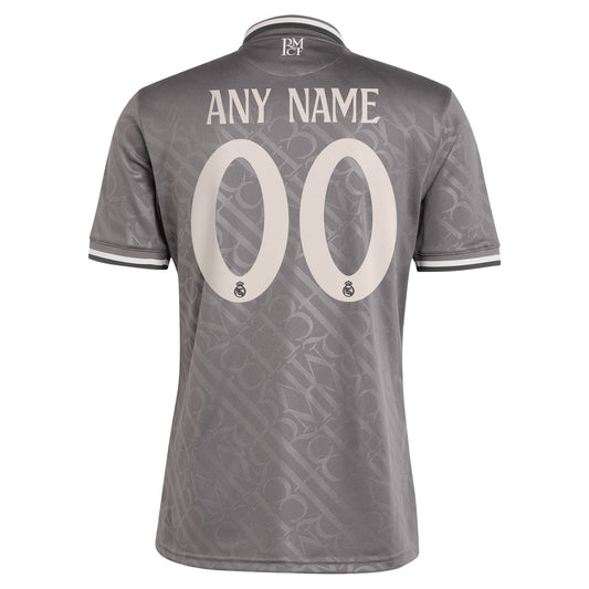 Real Madrid adidas 2024/25 Third Custom Jersey - Charcoal