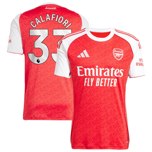 Riccardo Calafiori Arsenal adidas 2025/26 Home Player Jersey - Red