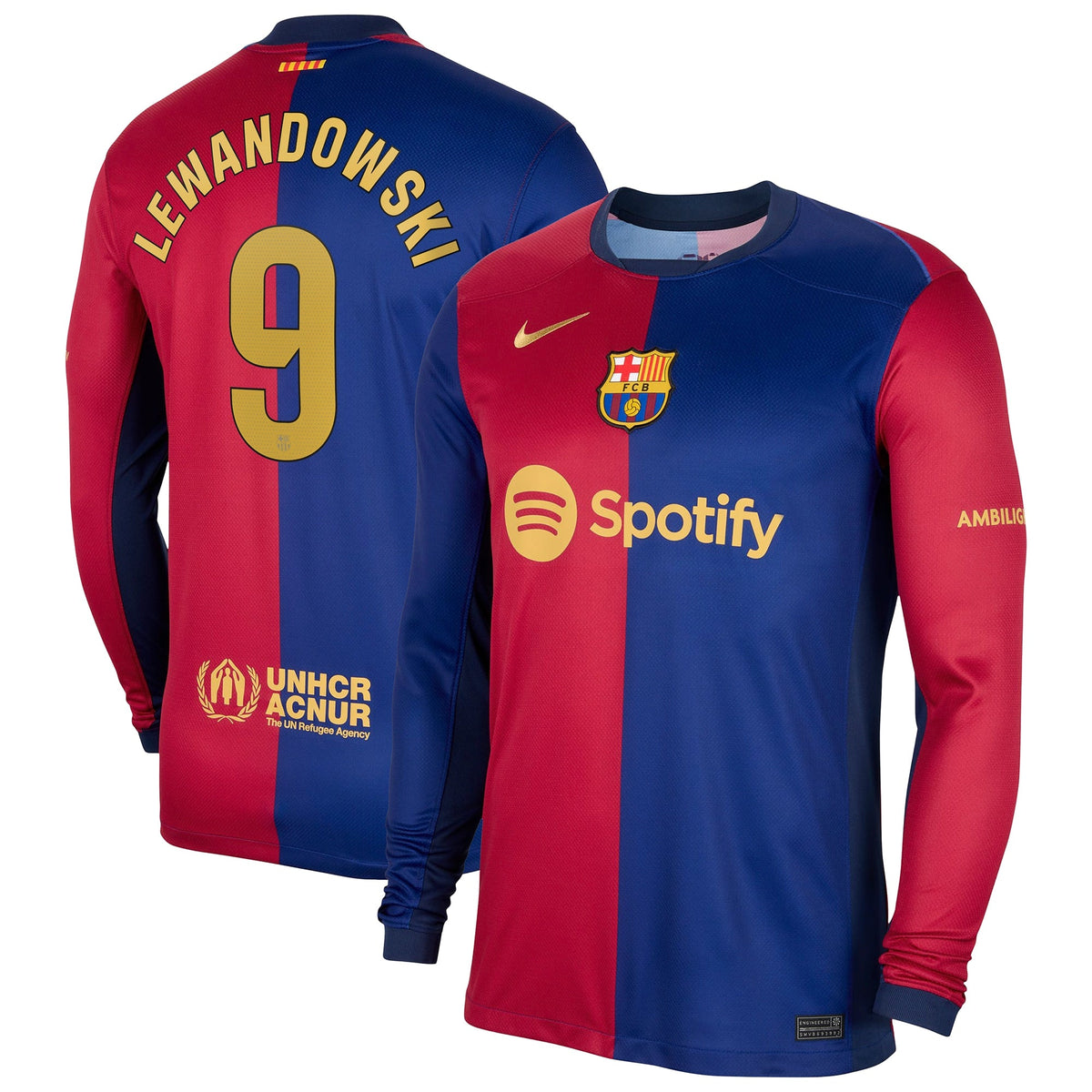 Robert Lewandowski Barcelona Nike 2024/25 Home Long Sleeve Player Jersey - Royal