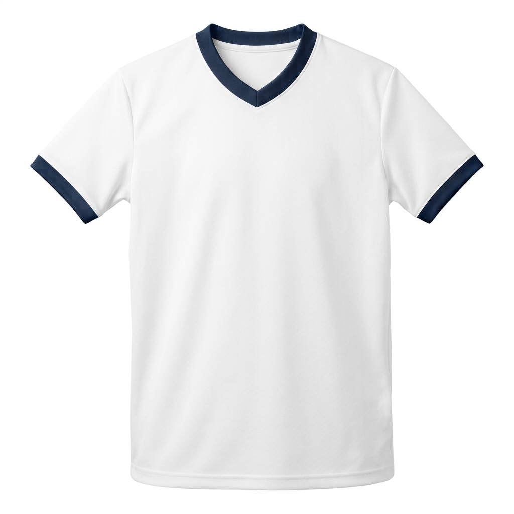 TEAMSFANSSHOP Men's Blank Soccer Jersey - White & Navy Blue Athletic Kit