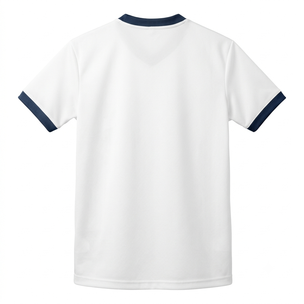 TEAMSFANSSHOP Men's Blank Soccer Jersey - White & Navy Blue Athletic Kit