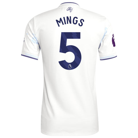 Tyrone Mings Aston Villa  Third Player Jersey   White 2025–26 Premium Fan Edition Soccer Jersey - White