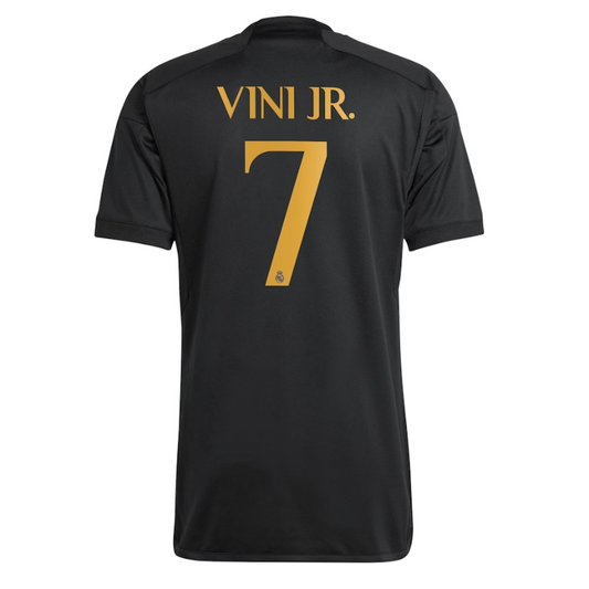 Vini Jr. Real Madrid Adidas 2023/24 Third Player Jersey - Black