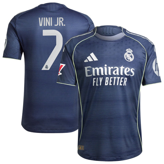 Vini Jr. Real Madrid adidas 2025/26 Away Player Jersey - Blue