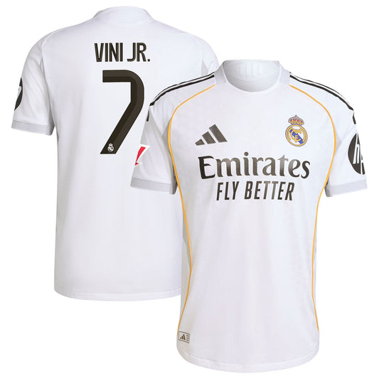 Vini Jr. Real Madrid adidas 2025/26 Home Authentic Jersey - White