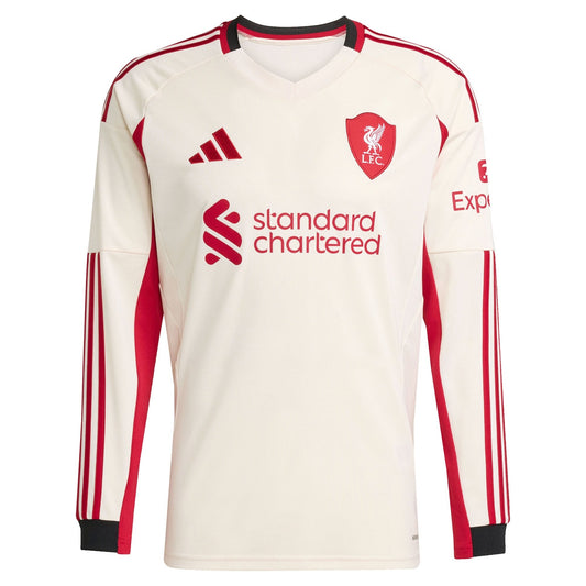 Virgil van Dijk Liverpool adidas 2025/26 Away Long Sleeve Player Jersey - White