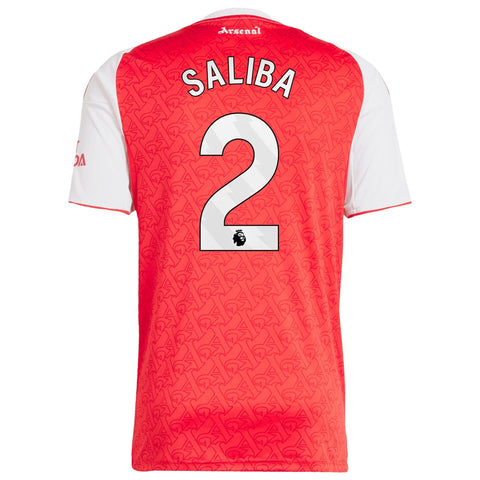 William Saliba Arsenal adidas 2025/26 Home Player Jersey - Red