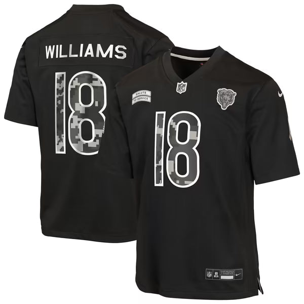 Caleb Williams Chicago Bears Official-Nike Youth 2026 Salute to Service Game Jersey - Black