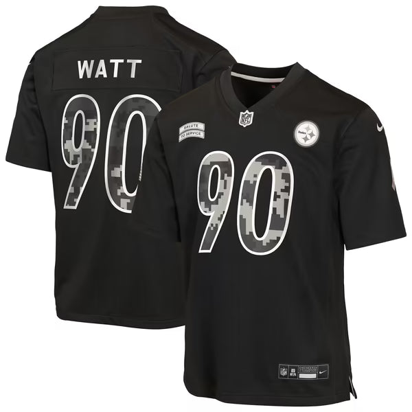 T.J. Watt Pittsburgh Steelers Official-Nike Youth 2026 Salute to Service Game Jersey - Black