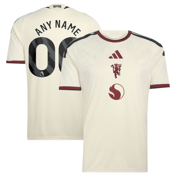 Manchester United Official-Adidas 2026/27 Third Replica Custom Jersey - Cream