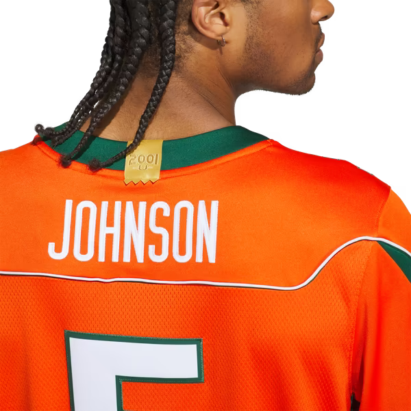 Andre Johnson Miami Hurricanes Official-Adidas Home It's Back Premier Jersey - Orange