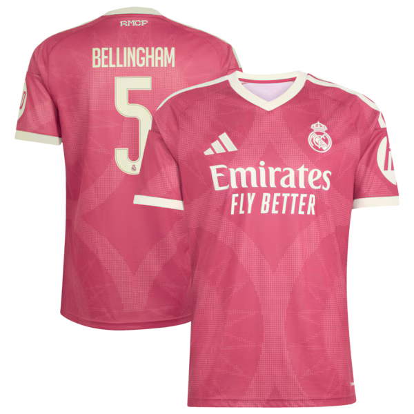Jude Bellingham Real Madrid Official-Adidas 2026/27 Third Replica Jersey - Pink