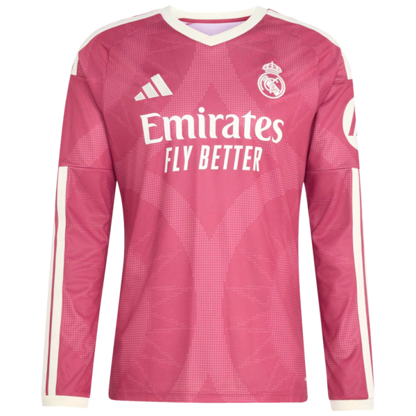 Real Madrid Official-Adidas 2026/27 Third Replica Custom Long Sleeve Jersey - Pink