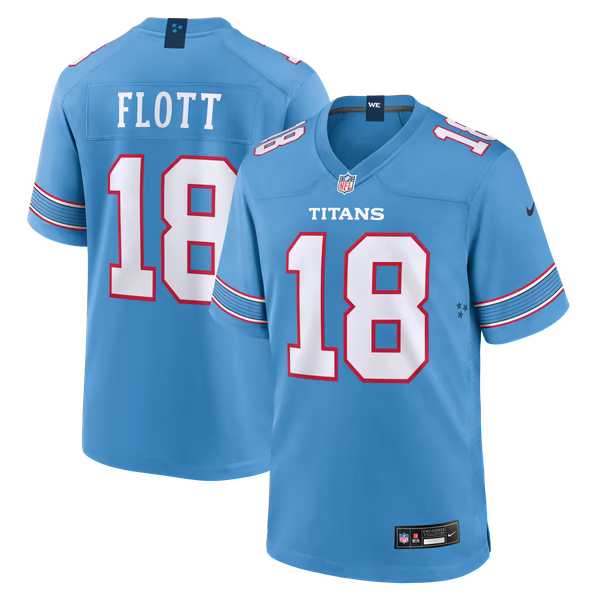 Cordale Flott Tennessee Titans Official-Nike Team Game Jersey - Light Blue