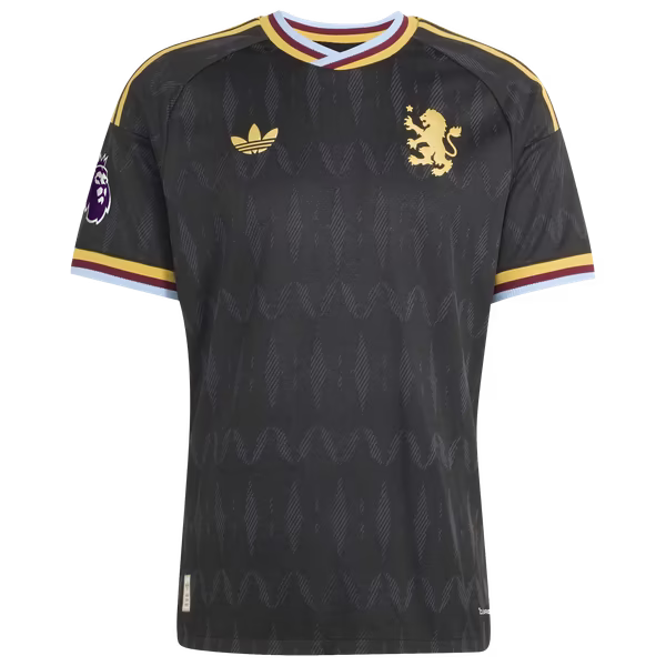 Aston Villa Official-Adidas 2026/27 Away On-Field Authentic Patch Jersey - Black
