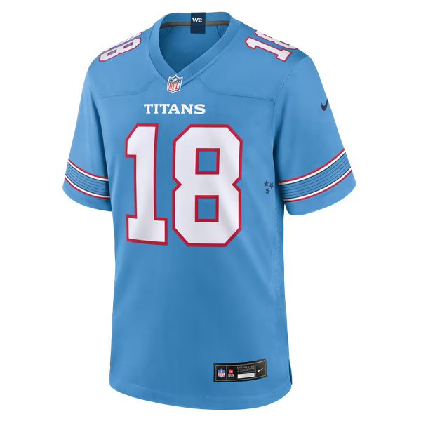 Cordale Flott Tennessee Titans Official-Nike Team Game Jersey - Light Blue