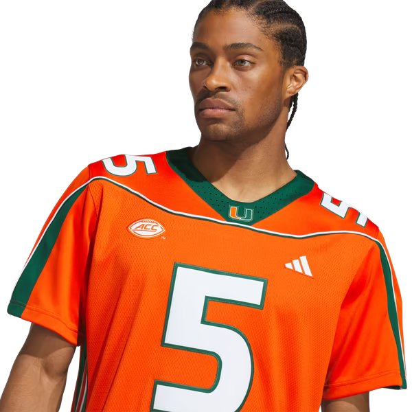 Andre Johnson Miami Hurricanes Official-Adidas Home It's Back Premier Jersey - Orange