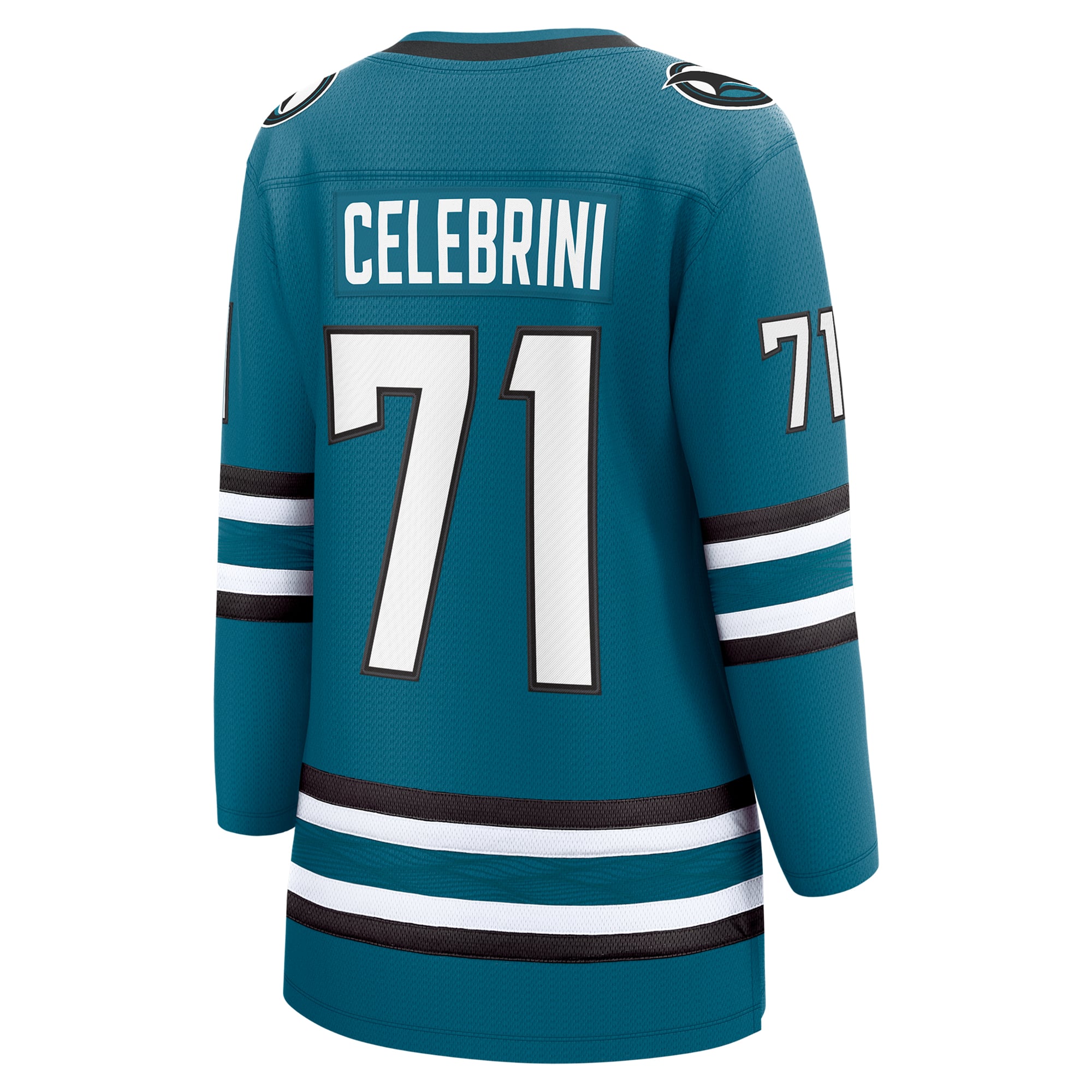 Teams Fans Shop Women's Fanatics Macklin Celebrini Teal Sharks Jersey