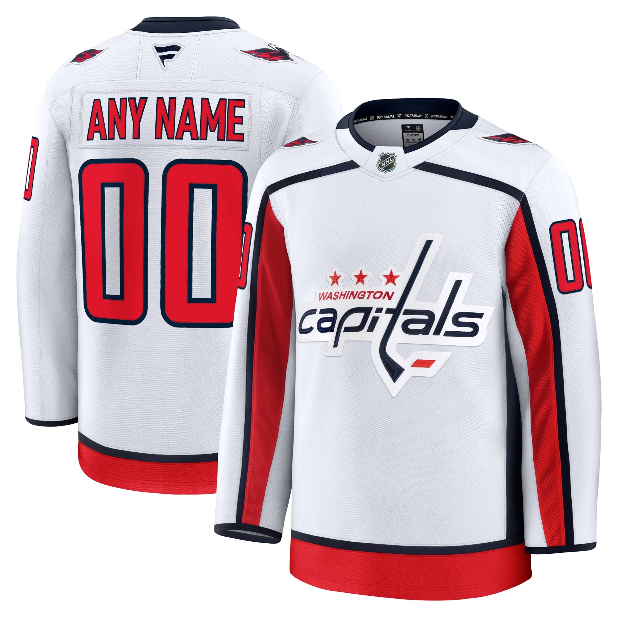 Teams Fans Shop Fanatics Washington Capitals Away Premium Custom Jersey - White