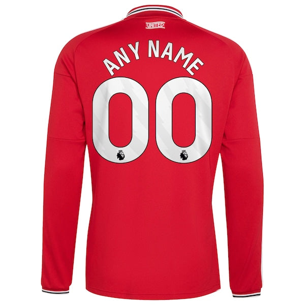 Official-Adidas Manchester United 2026/27 Home Replica Long Sleeve Custom Jersey Red