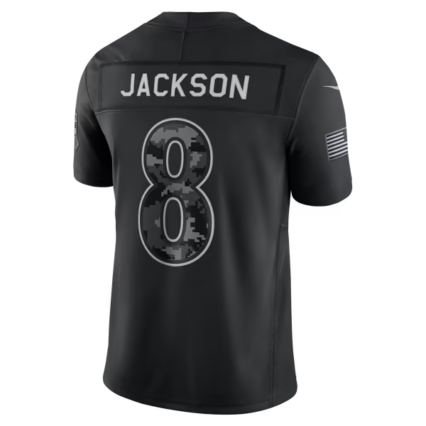 Lamar Jackson Baltimore Ravens Official-Nike 2026 Salute to Service Stitched Limited Jersey - Black