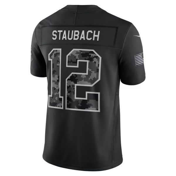 Roger Staubach Dallas Cowboys Official-Nike 2026 Salute to Service Retired Player Stitched Limited Jersey - Black