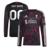 Liverpool Official-Adidas 2026/27 Third Replica Custom Long Sleeve Jersey - Black