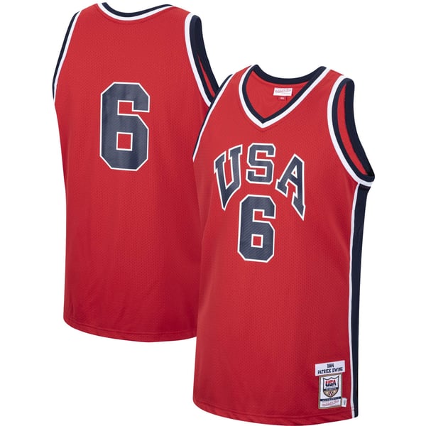 Teams Fans Shop Mitchell & Ness Patrick Ewing 1984 USA Basketball Jersey Red