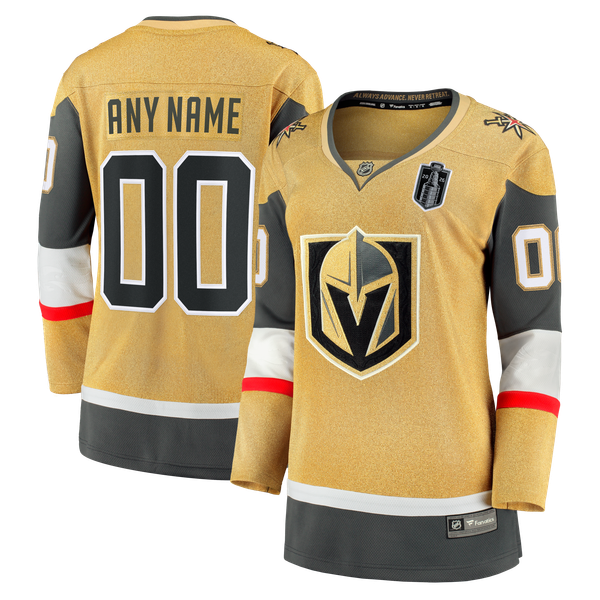 Teams Fans Shop Fanatics Women's Vegas Golden Knights 2026 Stanley Cup Final Breakaway Custom Jersey - Gold