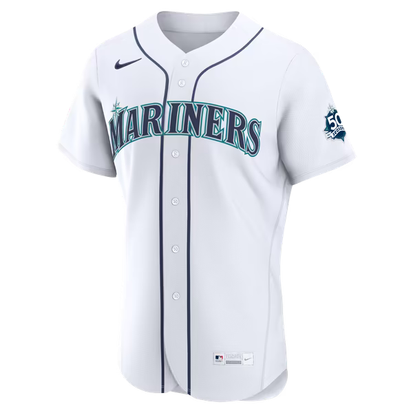 Cal Raleigh Seattle Mariners Official-Nike Home 50th Season Authentic Jersey - White