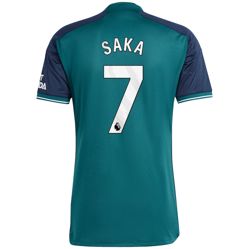 Bukayo Saka Arsenal adidas 2023/24 Third Player Jersey - Green
