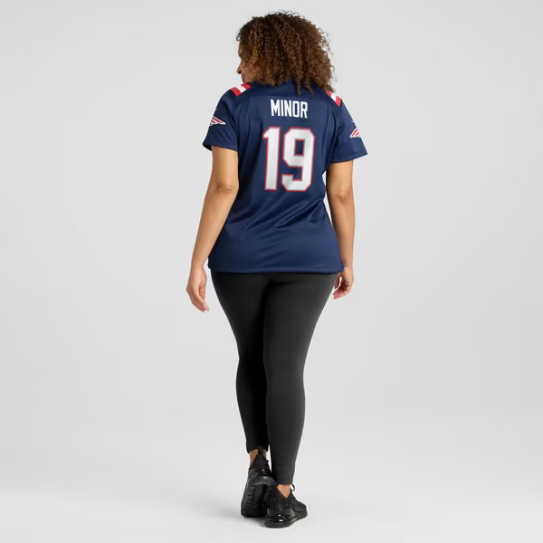 Kobee Minor New England Patriots Official-Nike Women's Team Game Jersey - Navy