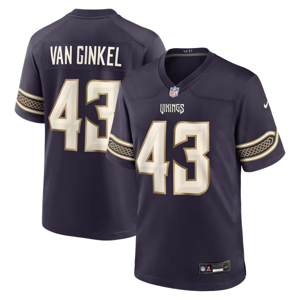 Andrew Van Ginkel Minnesota Vikings Official-Nike 2026 Rivalries Collection Game Jersey - Purple